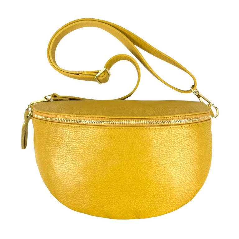 Italian Leather Waist Bag: Brown
