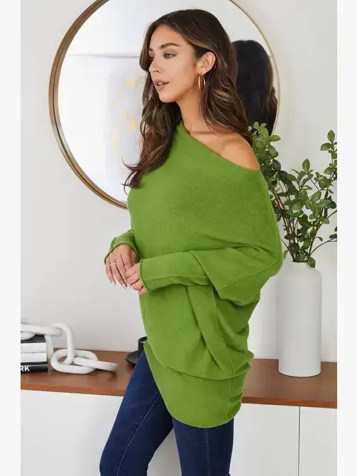 ASYMMETRICAL SWEATER Avocado / M/L