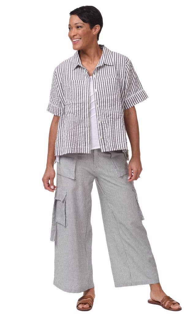 Tulip Clothing - CV1162 Marni Shirt in  Murphy Seersucker Stripe*: S