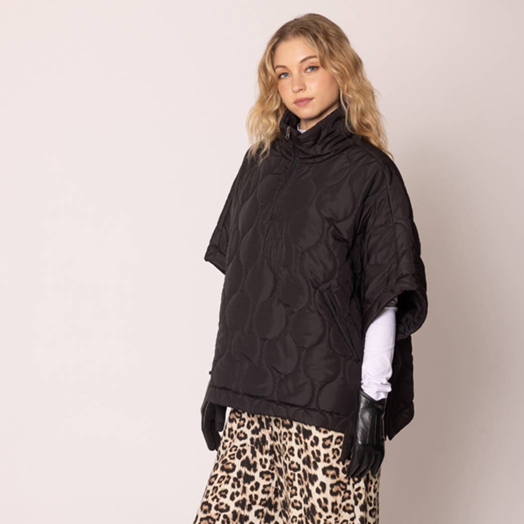 Quilted Cape Poncho Jacket : BGE / O/S