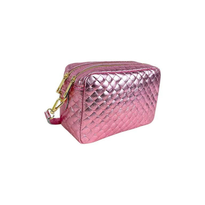 Crossbody Bag in Leather: Silver