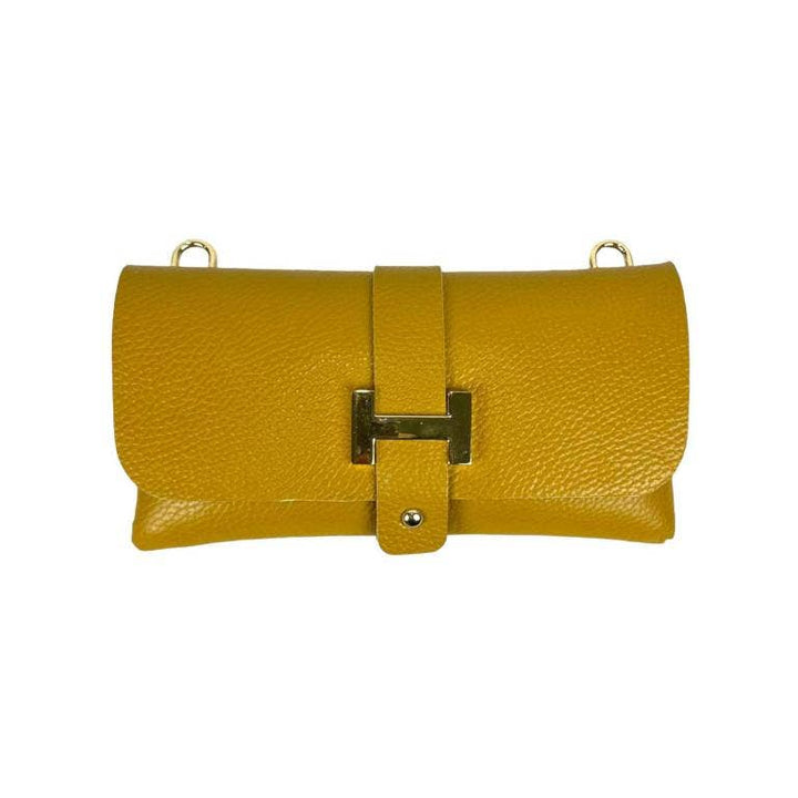 Grain Leather Bag with H: Yellow