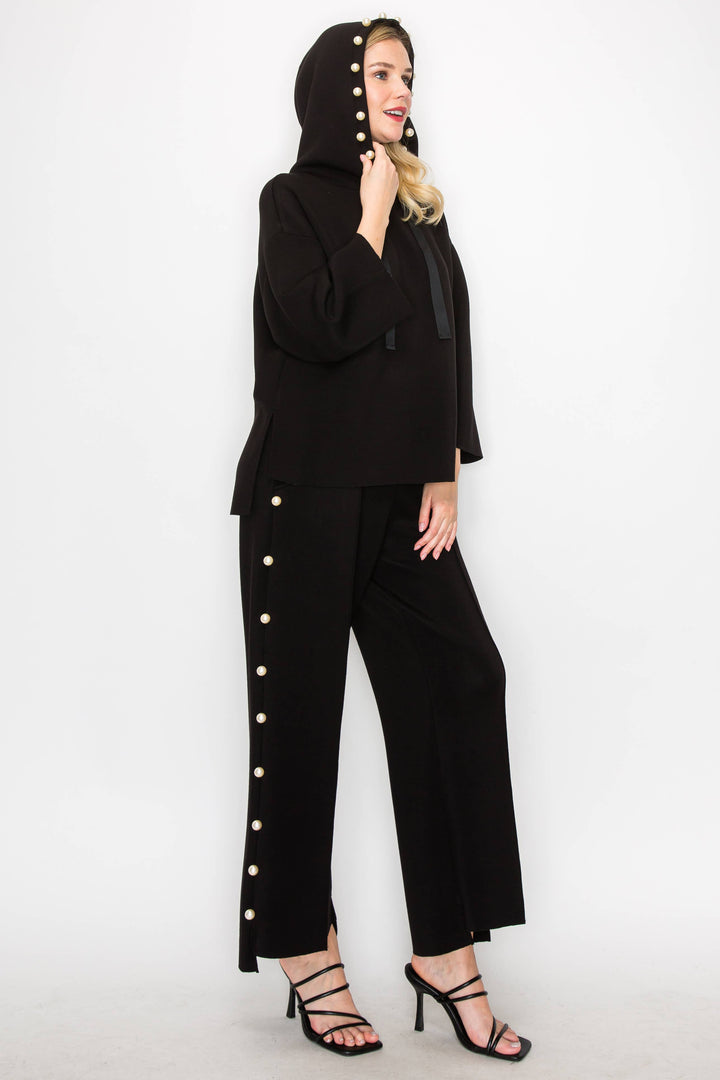 Francine Scuba Pearl Hoodie: White / L