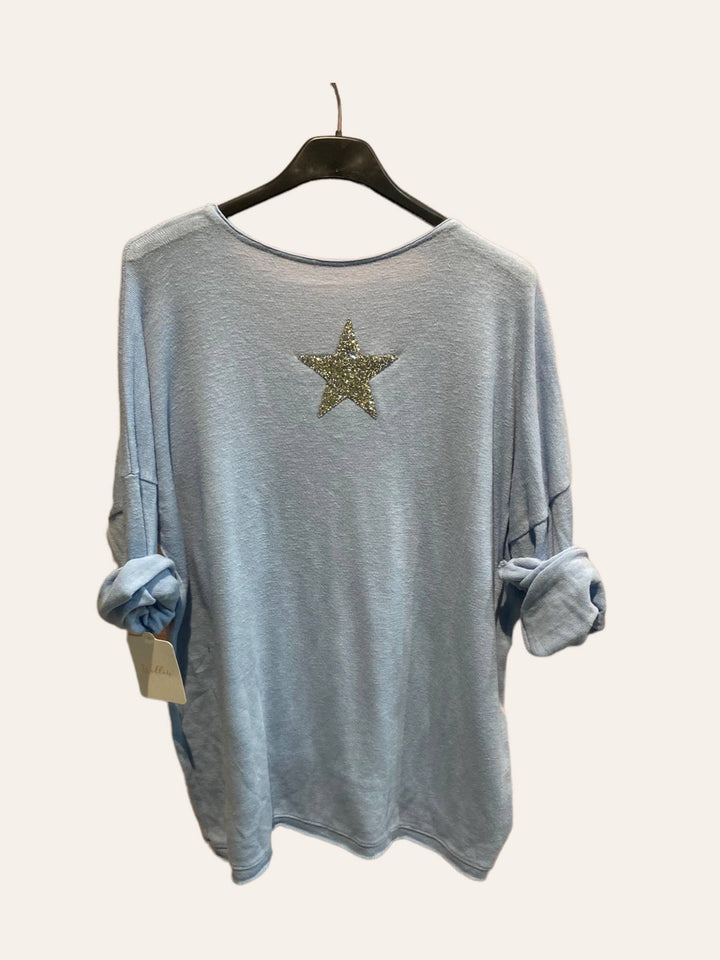 Cotton top with a rhinestone star: ROSE