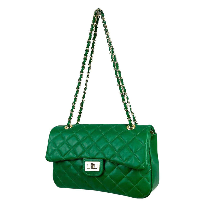 Extra Premium Quilted Leather Bag: Gold
