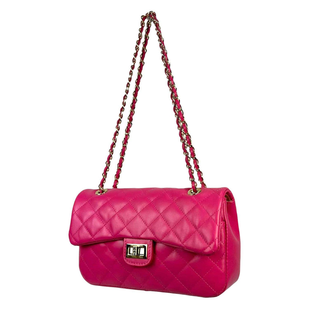 Extra Premium Quilted Leather Bag: Red