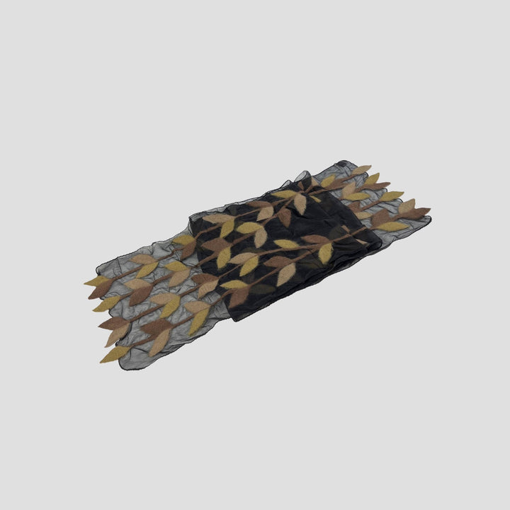 Leaf Merino Wool Handmade Felt Scarf: Camel-Brown