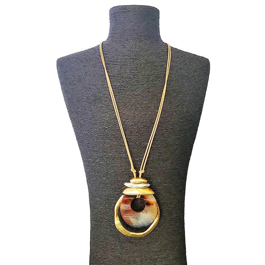 Bijoux Envie Statement Jewelry - Chunky Boho Western Tortoise Pendant Necklace | Coastal