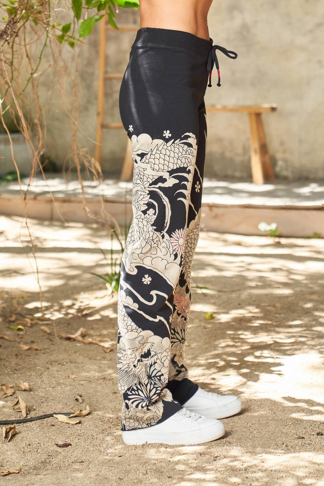 Dragon Print Lounge Pant Black / S