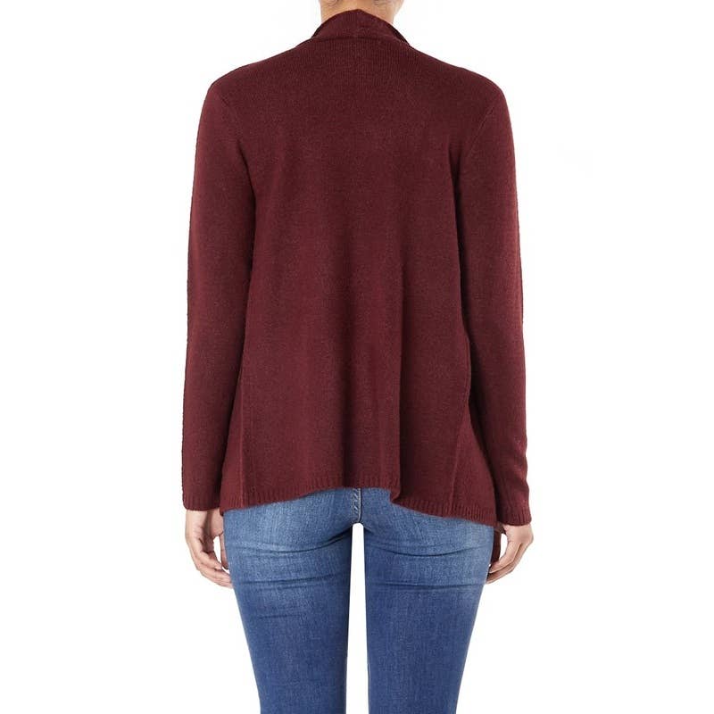 Draped Sweater Cardigan MK8218: MAUVE / M
