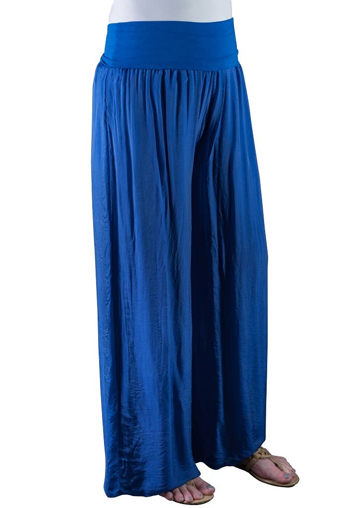Foldover Waist Silk Pant (PL203):Espresso