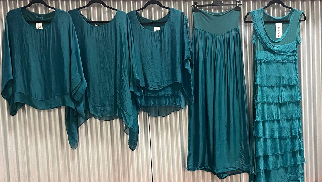 Crop Cardigan: Teal / One Size