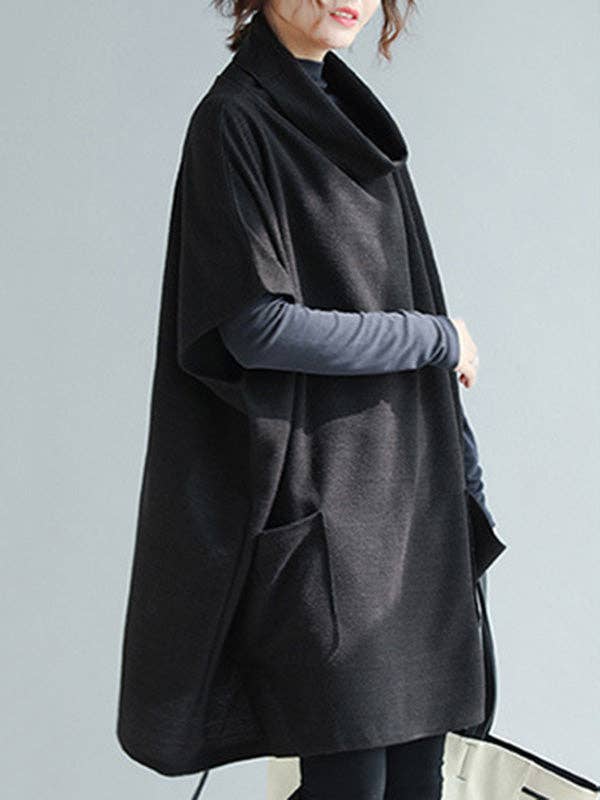 Solid Color Pullovers: BLACK / One_size