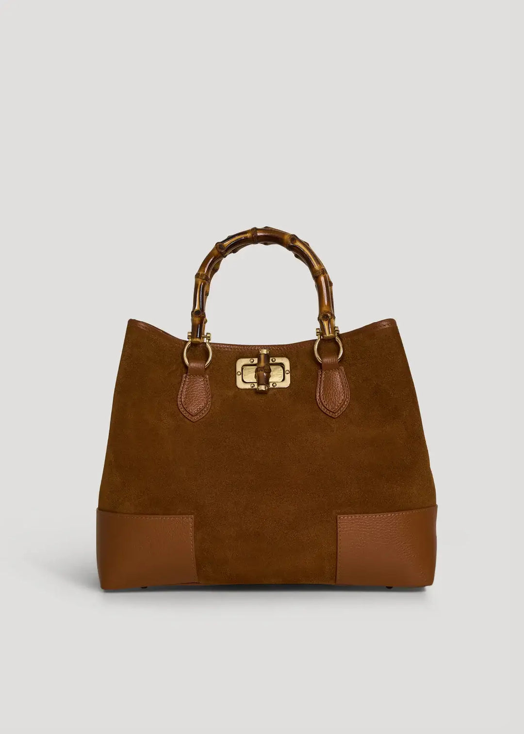 Handbag Italian Suede Leather: Nero