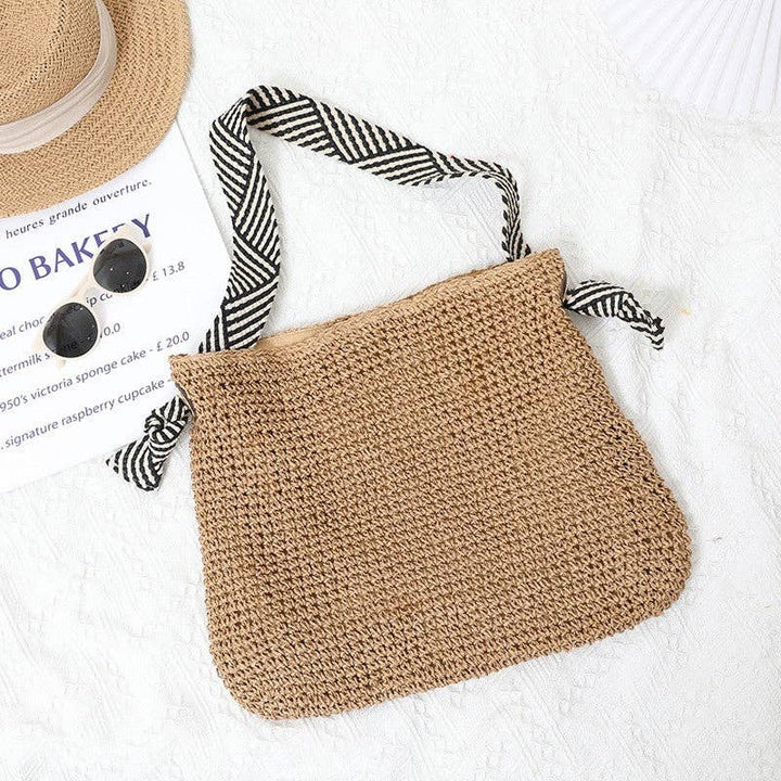 Straw Woven Beach Bag /DEEP BEIGE