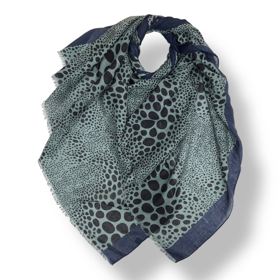 Leopard dots print scarf : Black