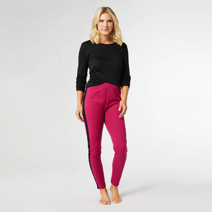 Brushed Legging with Side Stripe: Grey / S/M