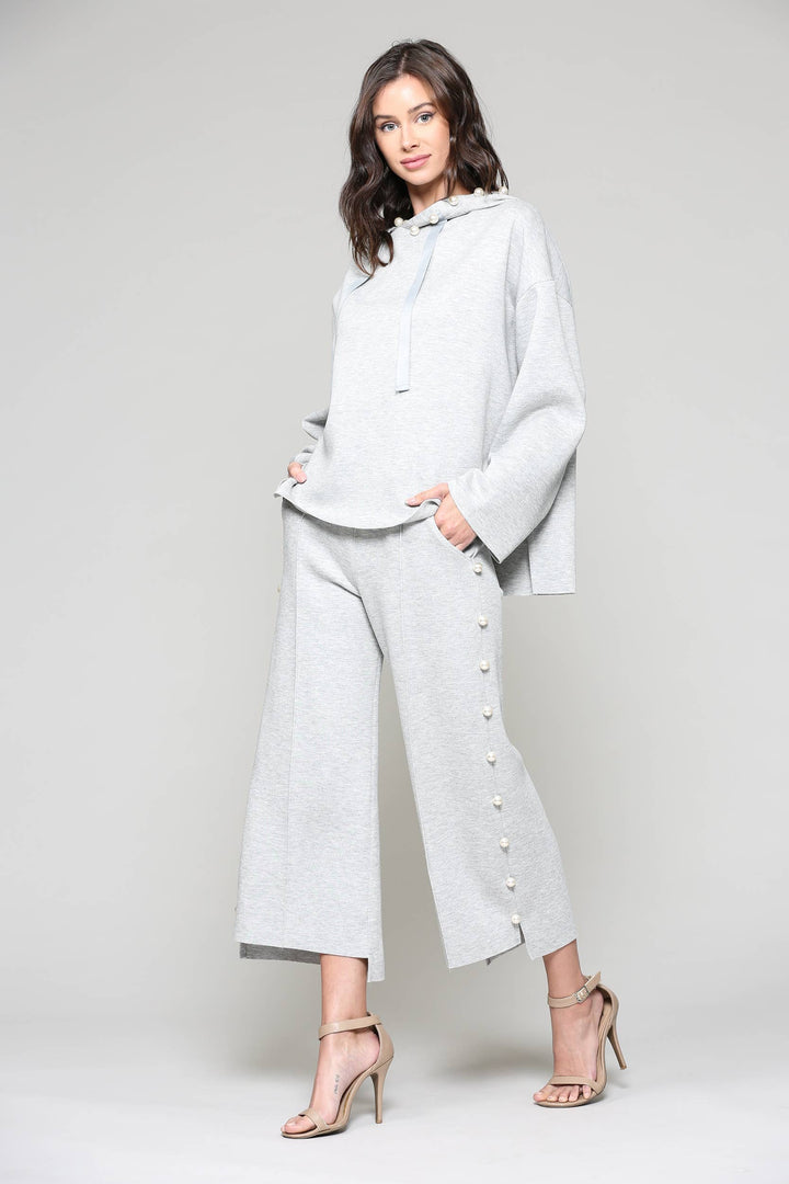 Farrah Scuba Pearl Pant: White / L