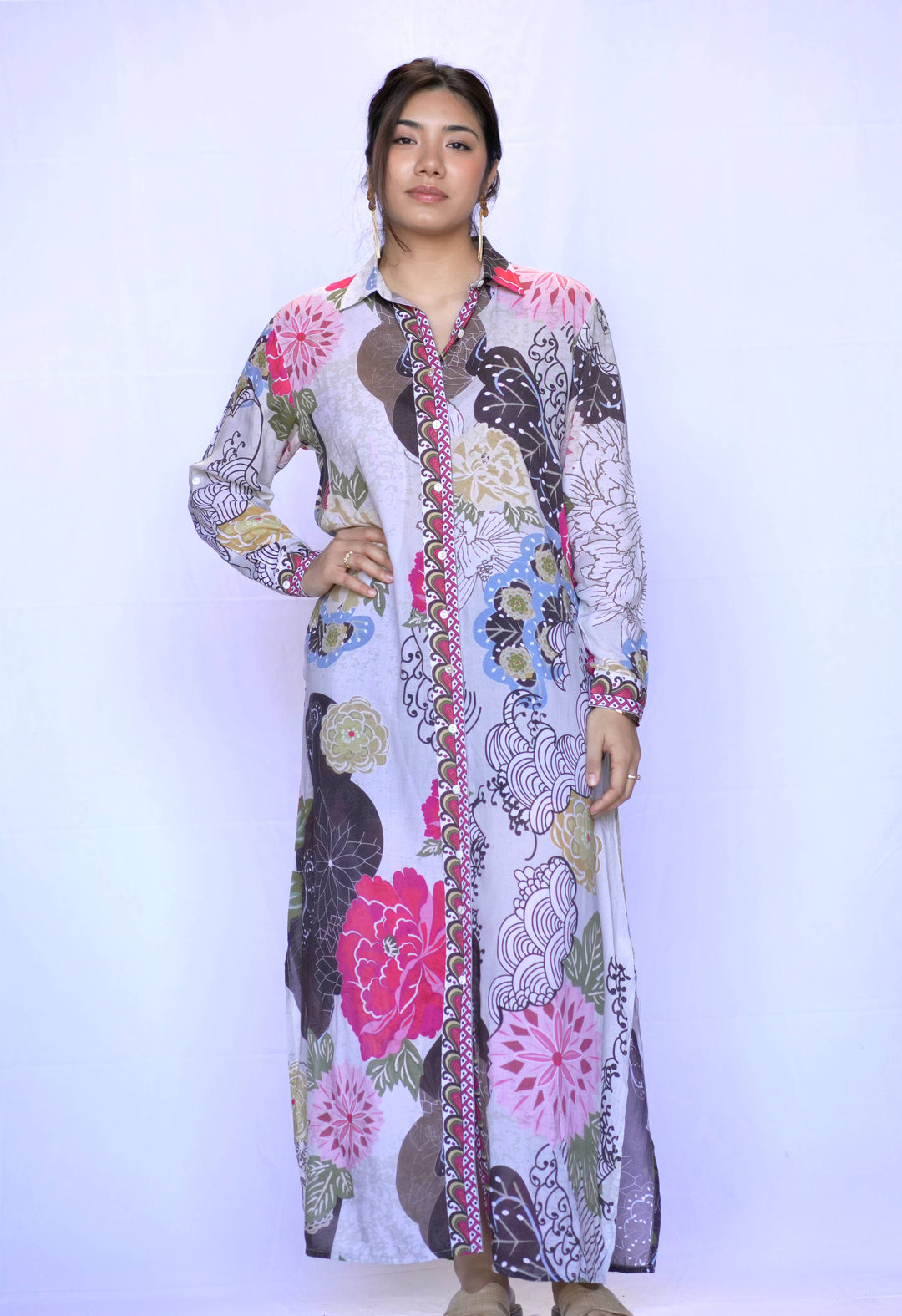 Seraphina Shirt Dress Beige Brown:/ M