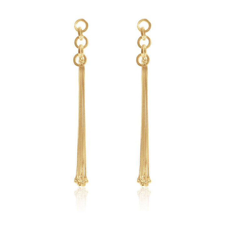 Linear drop earrings in gold: GOLD