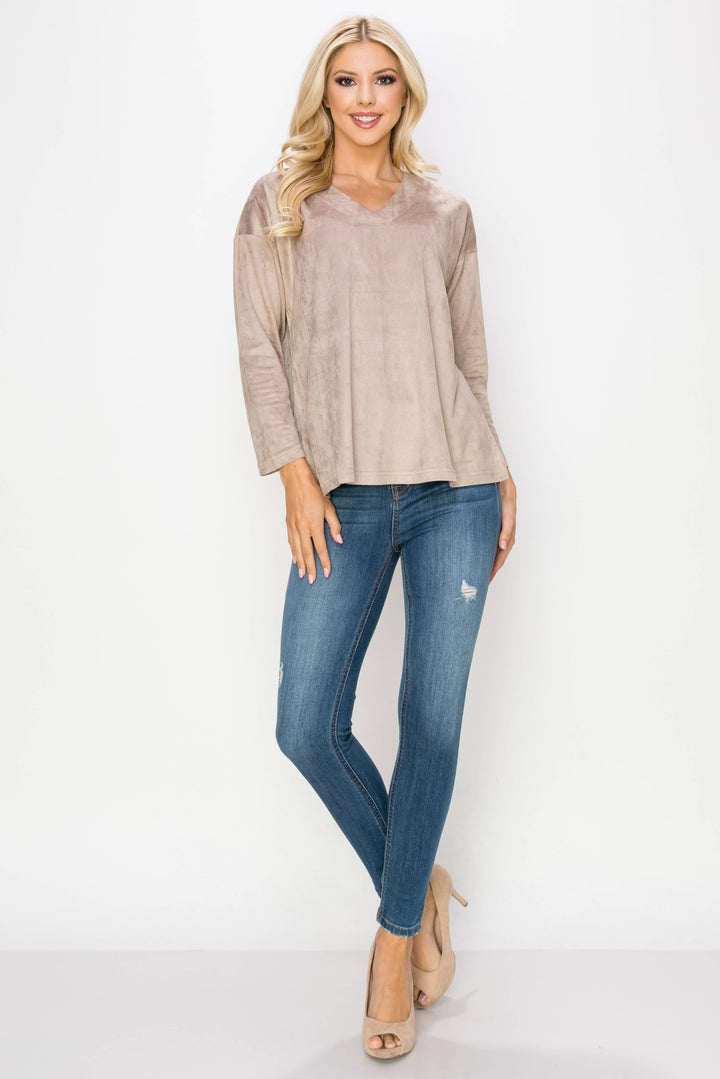 Andrea Suede Top: BERRYWOOD / M / A5415