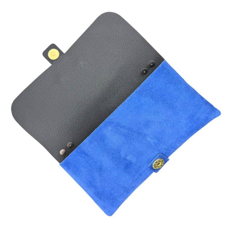 Italian Leather Bag: Suede Black