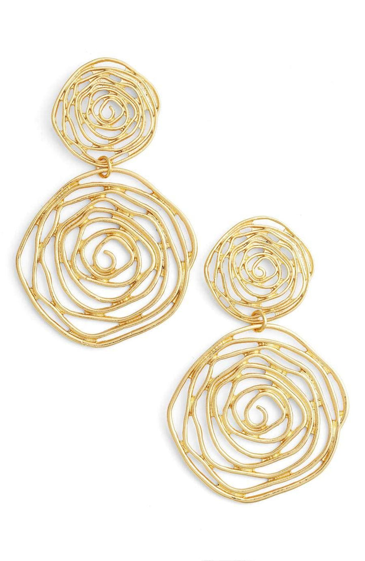 Floral Statement Earrings: Gold