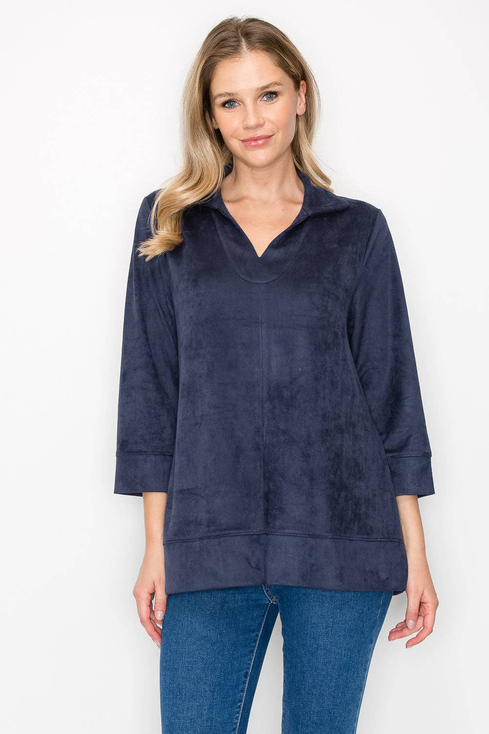Addison Stretch Suede Top: Khaki / XL / 53063A