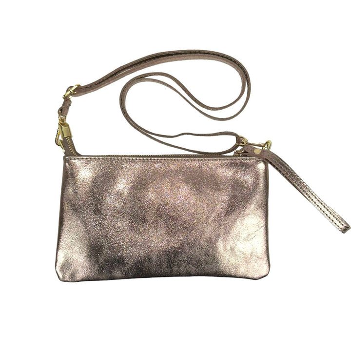 Leather Bag with Shiny: Gold