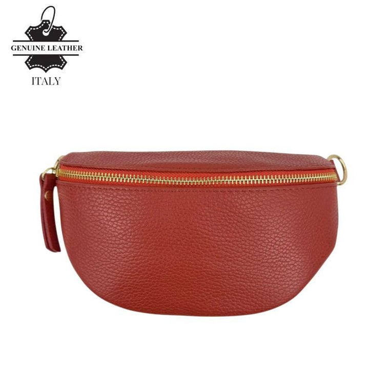 Italian Leather Waist: Red