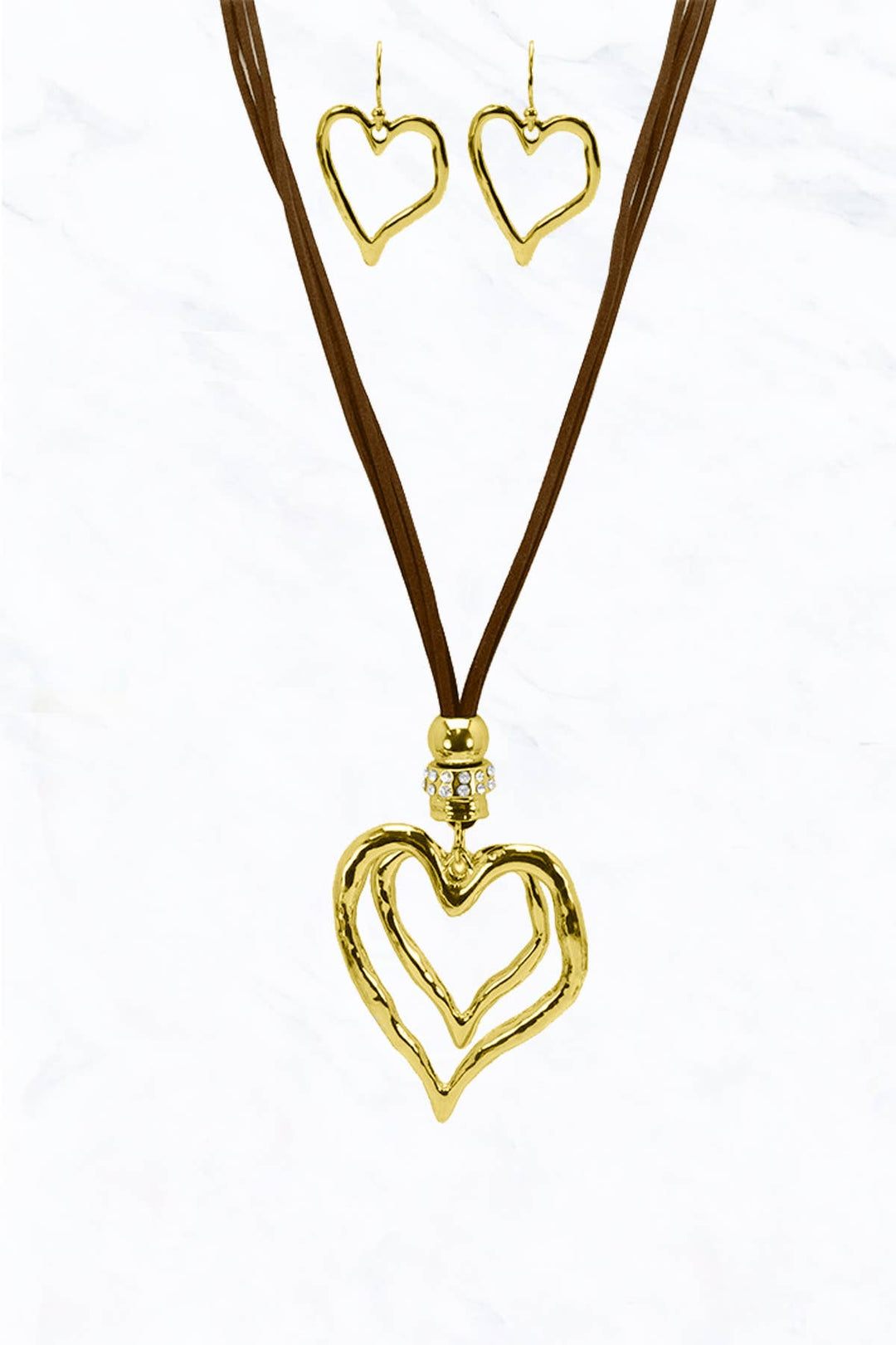 Heart Necklace Black Silver