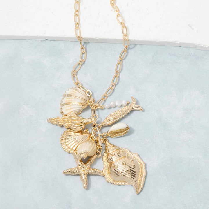 Gold Sea Charm Necklace
