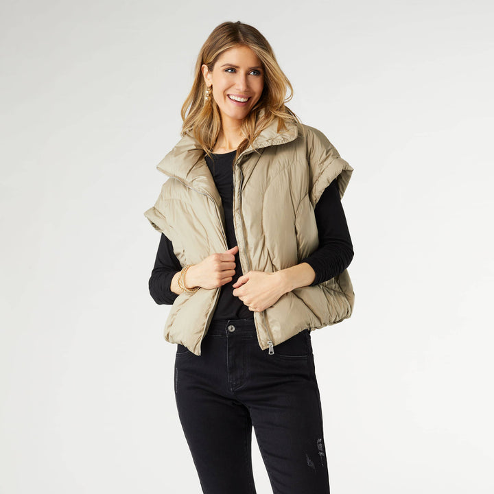 Puffer Vest: Dusty Sage / S/M