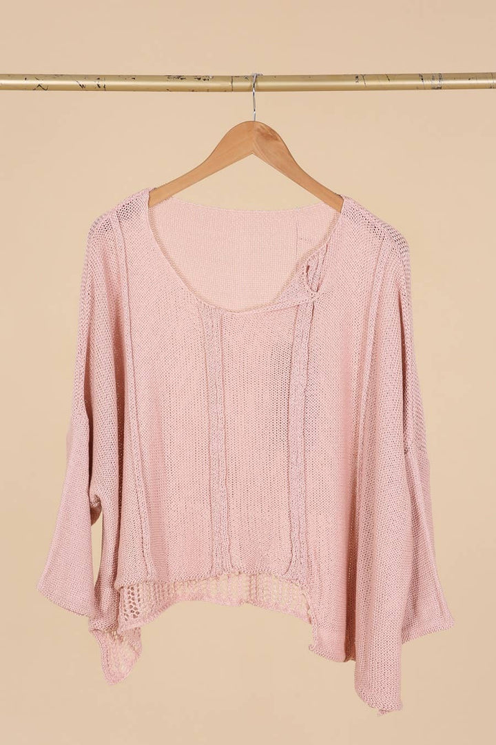61113 100% COTTON SWEATER: Beige
