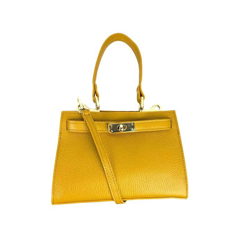 Women's Italian Leather Bag: Orange