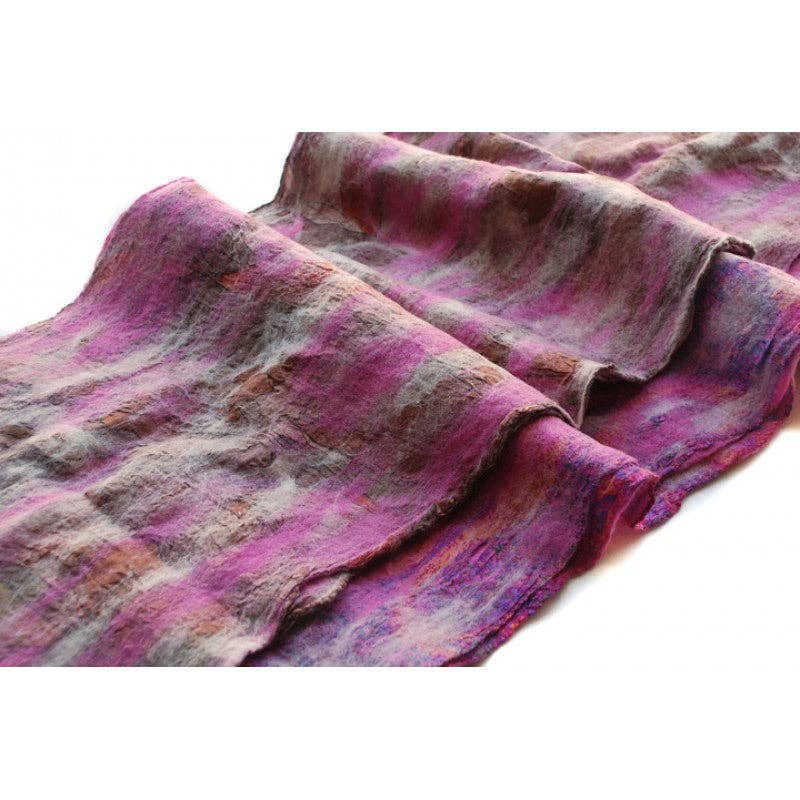 Pink and White  Felted  Scarves