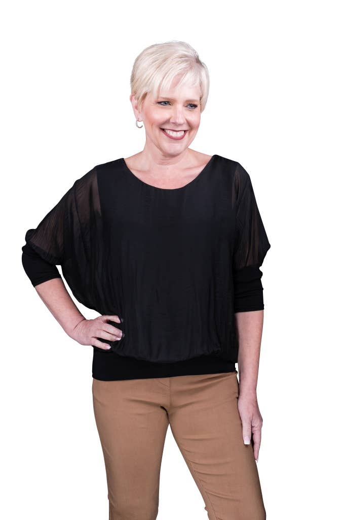 Silk Banded Blouse (BQ206):Army