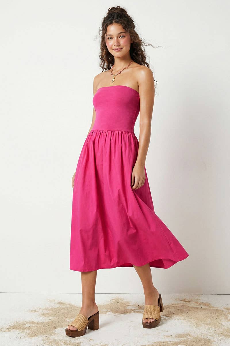 Strapless Maxi Dress: Black / M