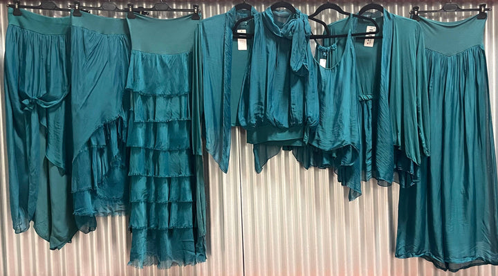 Silk Tie Neck Top: Sage