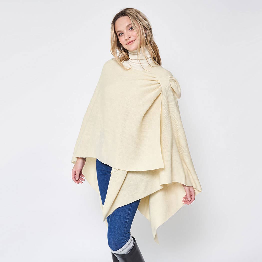 Ruana with Shoulder Strap: TAUPE