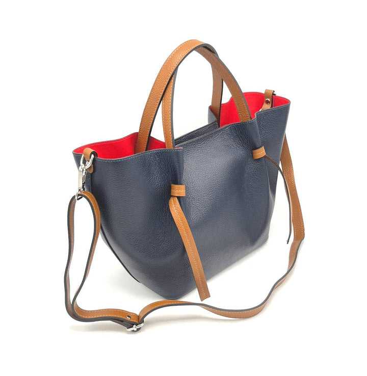 Leather bag, Made in Italy, 112544: Blk