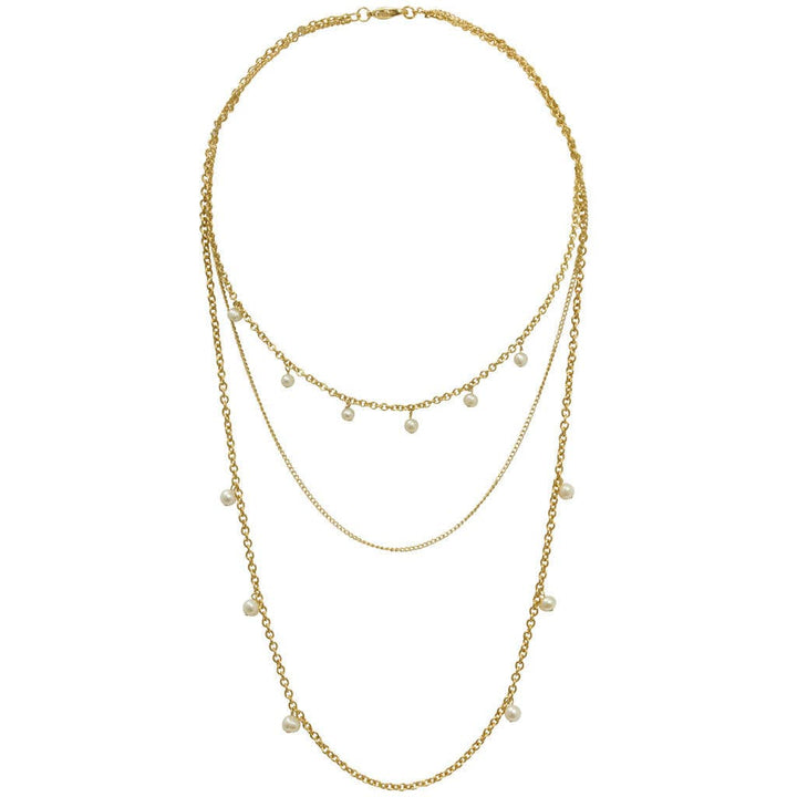 Delicate Necklace with Pearl Accent: GOLD