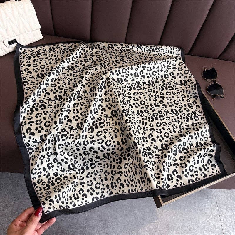 Leopard Print Scarf: COFFEE