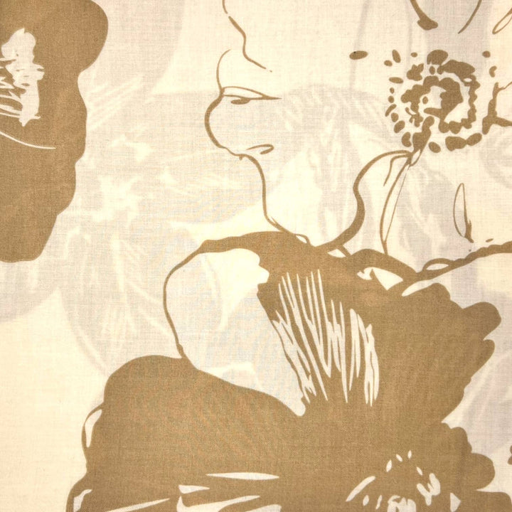 Flower sketch scarf: Cream - Black
