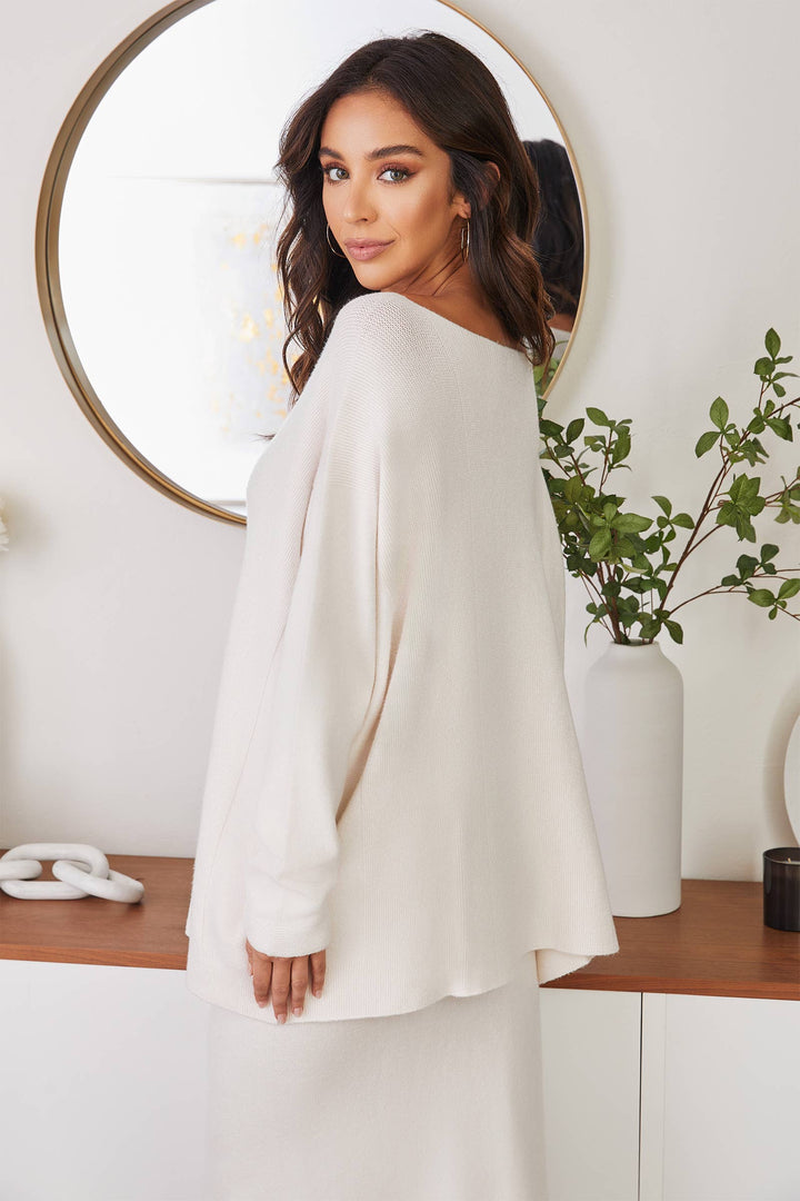 ASYM SWEATER: Ivory M/L