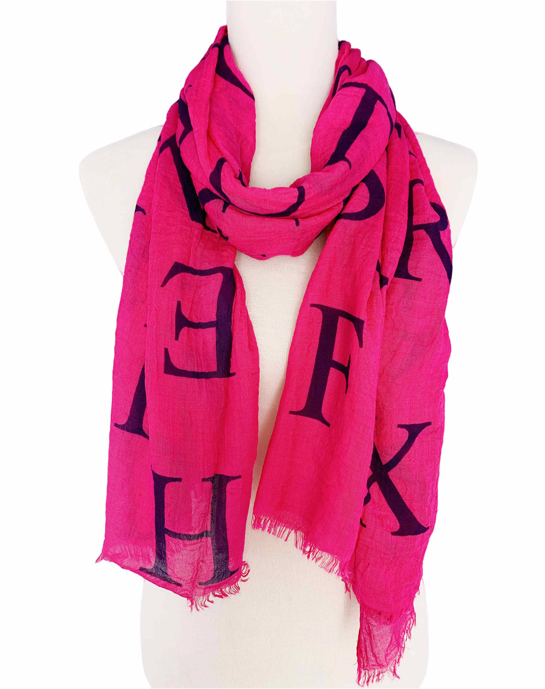 Alphabet Prints Scarf: Orange
