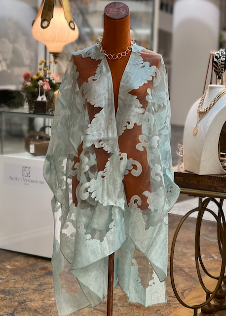 Shanghai Night Ruana Kimono Coverup: 03 S Blue