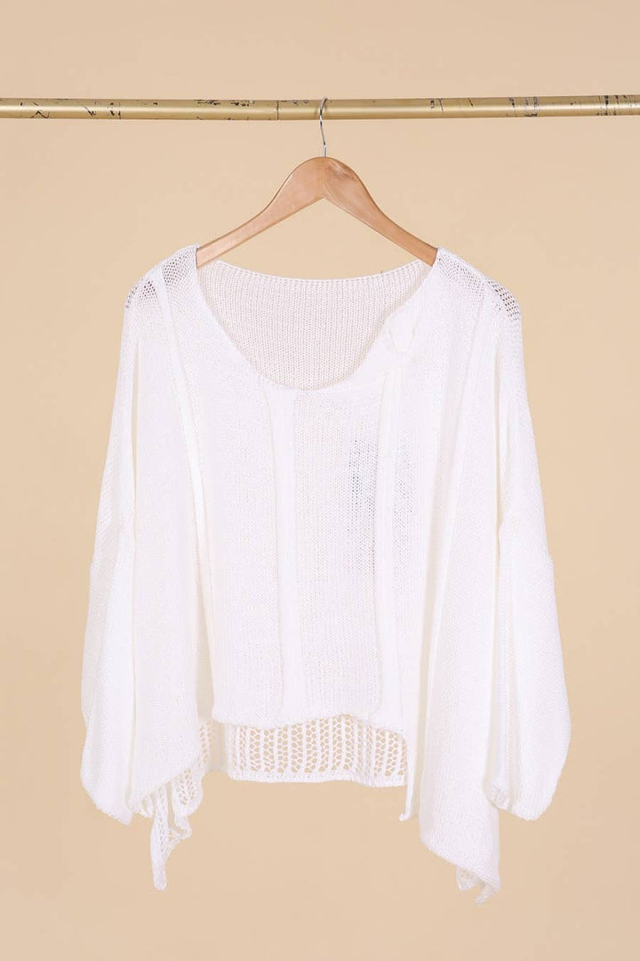 61113 100% COTTON SWEATER: Beige