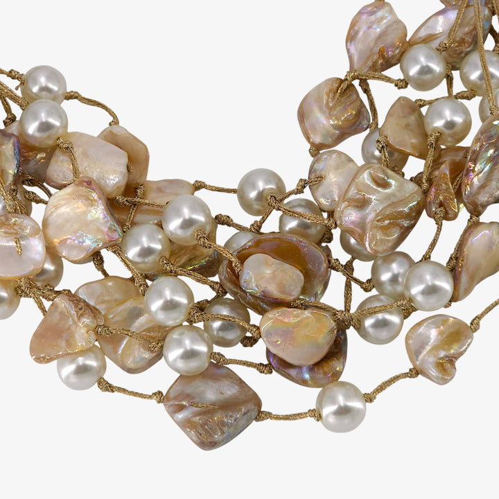 Bijoux Envie Statement Jewelry - Chunky Shell & Pearl Necklace | Handmade Statement Jewelry