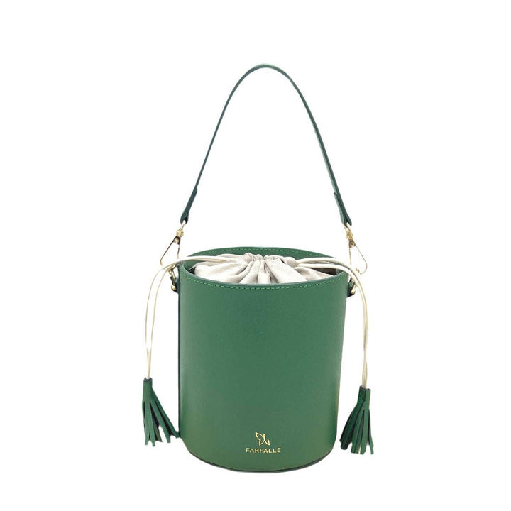 leather bucket bag, Made in Italy,112613: Taupe